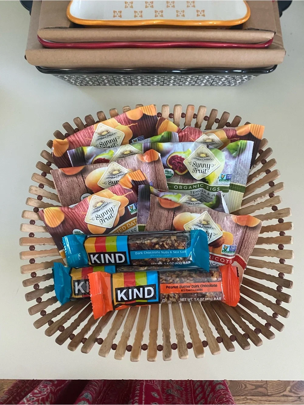 Handmade Wooden Spoke Basket - with Beaded Accents
